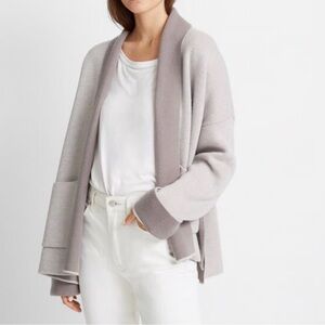 Club Monaco Cashmere Blend Light Gray Open-Front Cardigan
